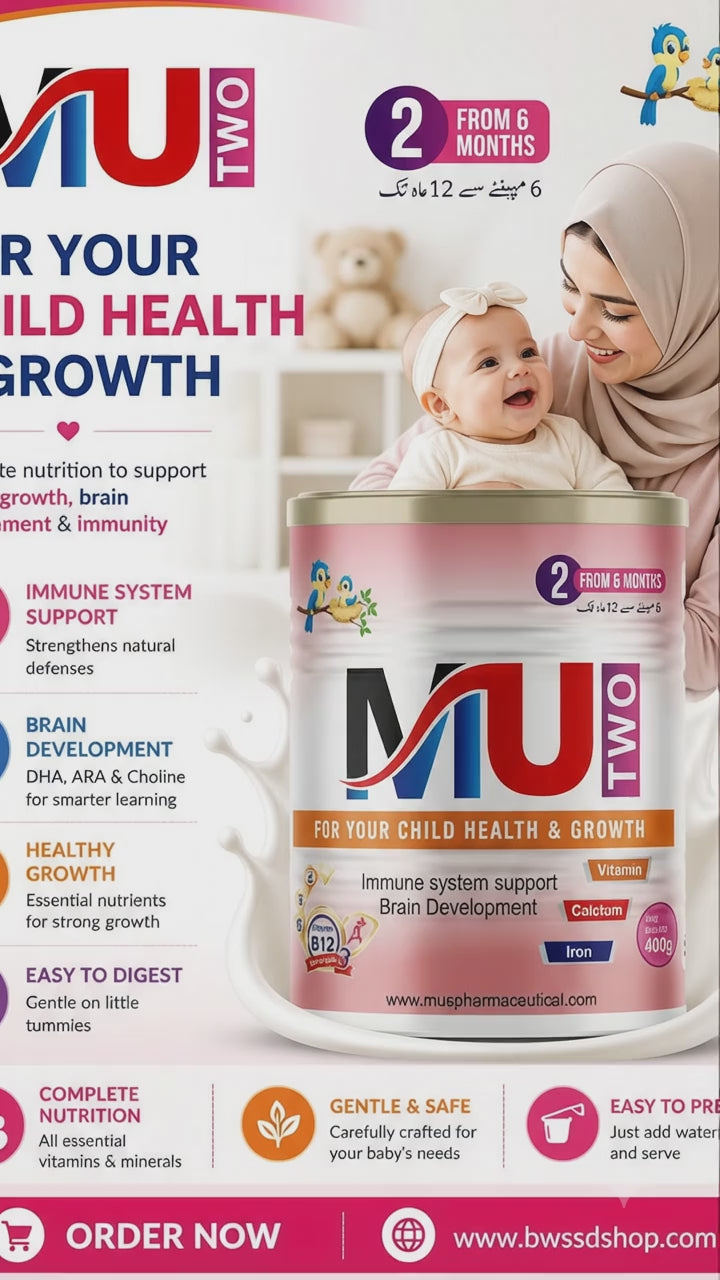 MU TWO Stage 2 Premium Baby Formula (6 to 12 Months) – 400g | Immune System & Brain Development Support