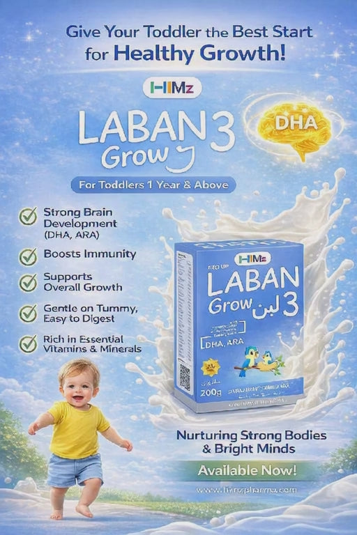 LABAN Grow 3 Growing Up Milk Formula (1 Year+) – 200g | Pro Up Formula with DHA, ARA & Essential Nutrients