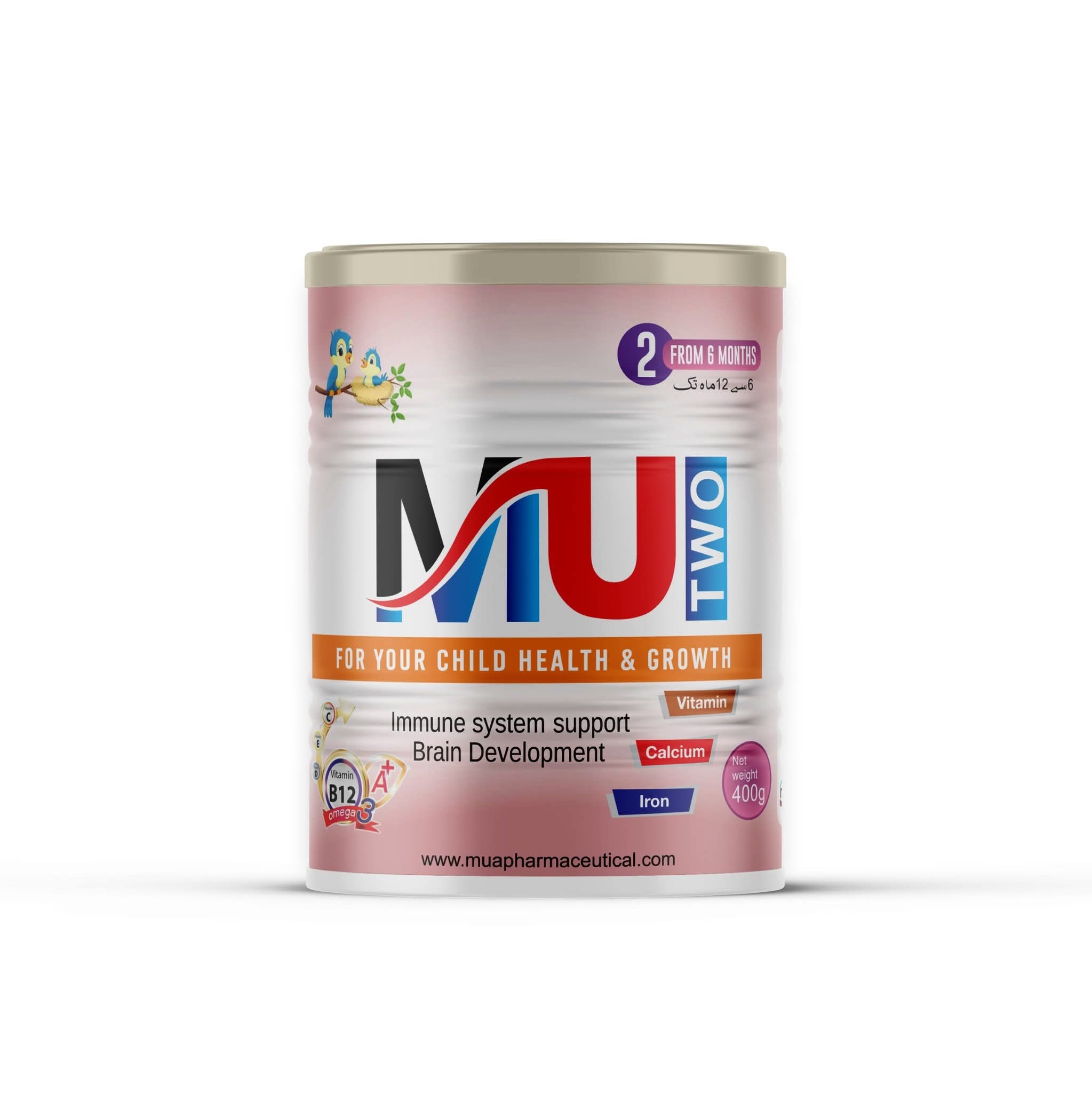 MU TWO Stage 2 Premium Baby Formula (6 to 12 Months) – 400g | Immune System & Brain Development Support