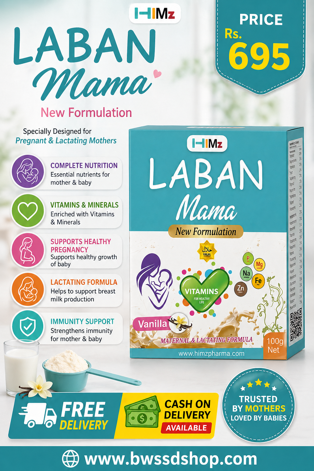 Laban Mama Maternal & Lactating Formula – Vanilla Flavor (200g)